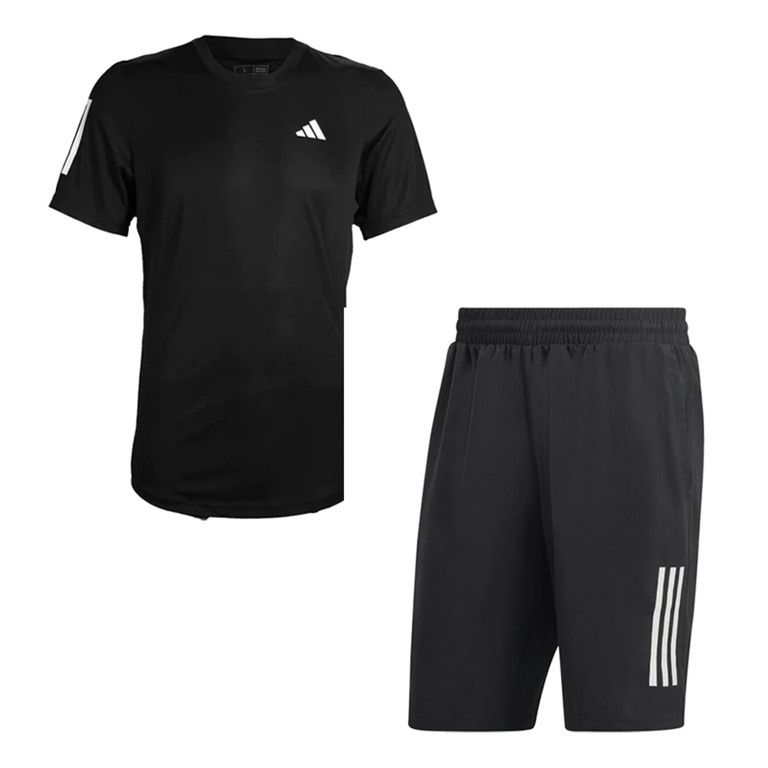 adidas Club 3 Striped Tee 9 Inch Set Heren