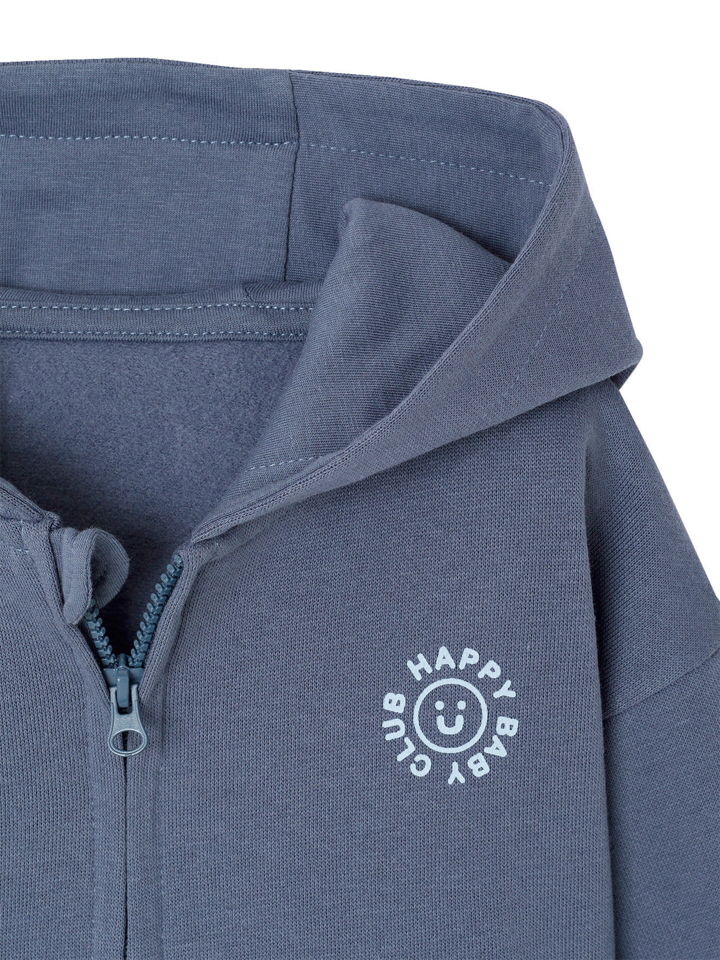 Vertbaudet Jungen Baby-Set: Kapuzensweatjacke & Sweathose mit Recycling-Polyester indigo-blau