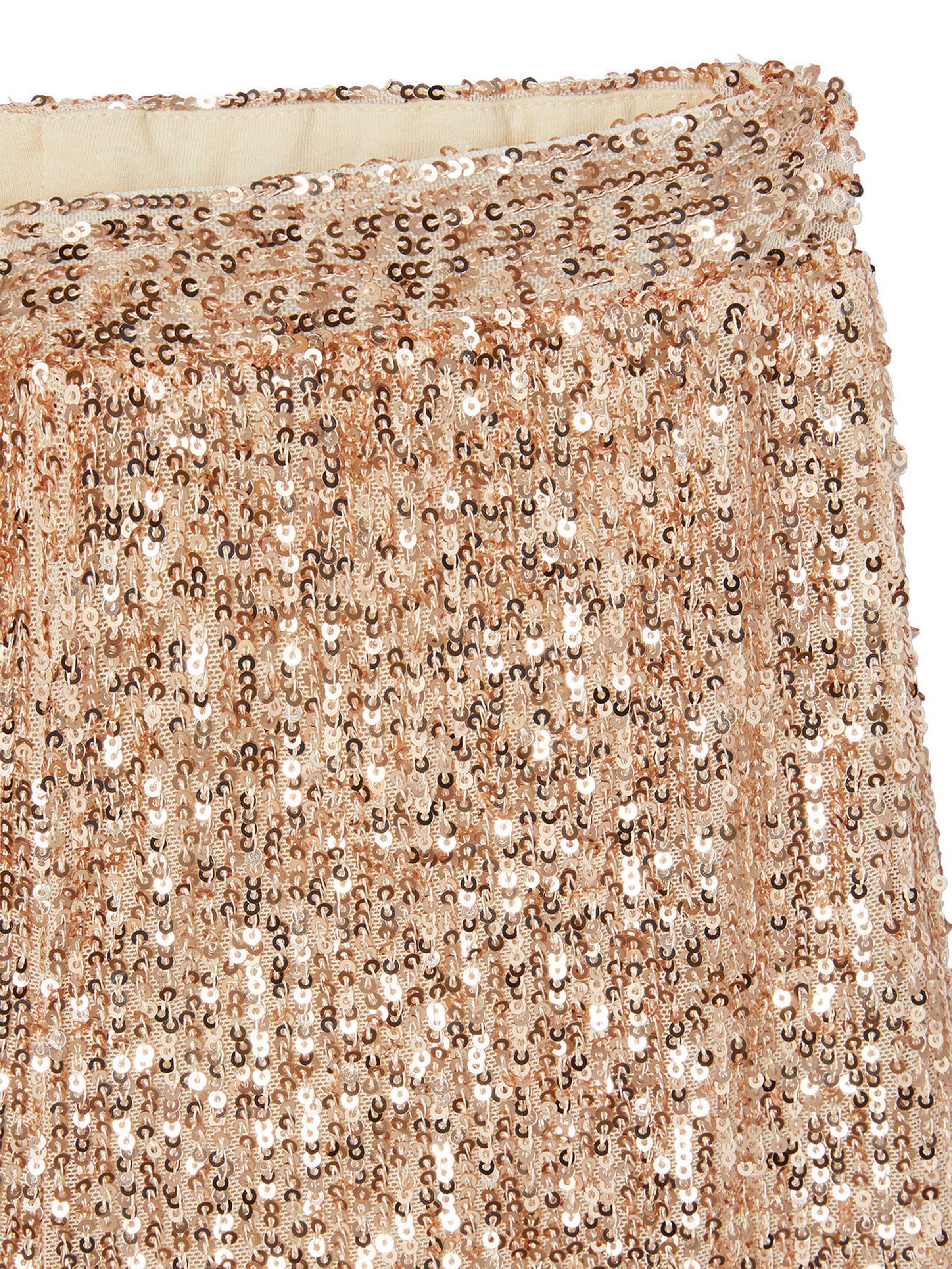 Vertbaudet Festliche weite Mädchen Hose mit Pailletten BASIC gold