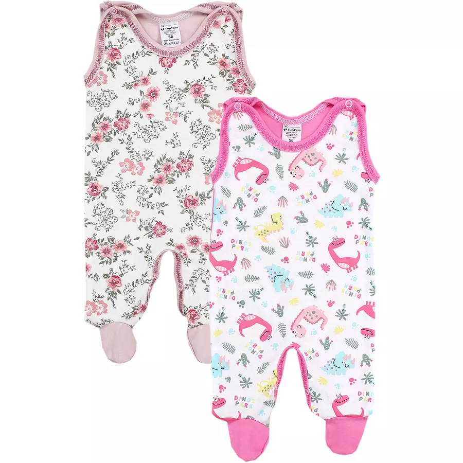 TupTam Baby Strampler Gemustert 2er Set altrosa