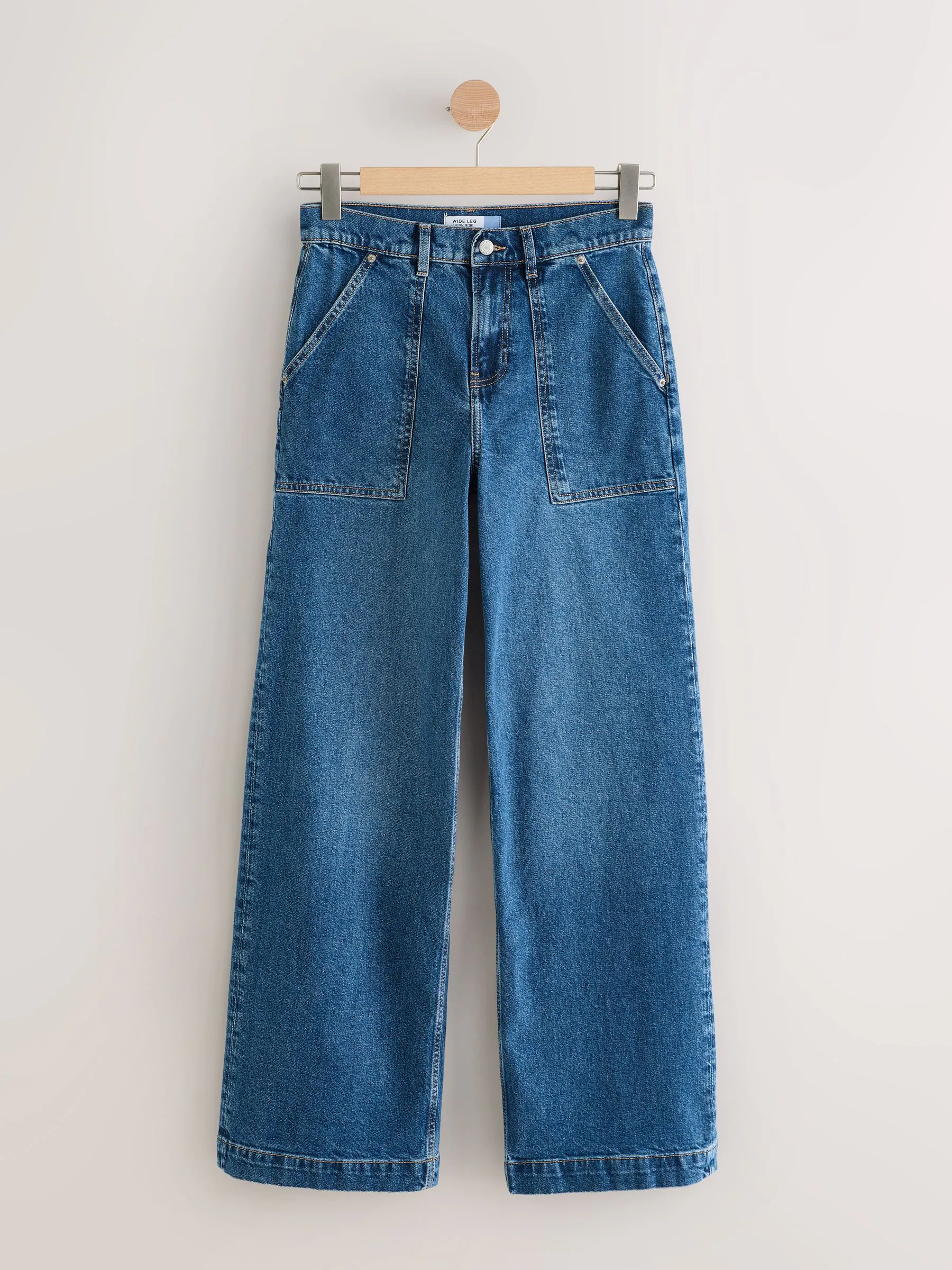 Donkerblauw - High Rise Utility Wijde pijpen Jeans