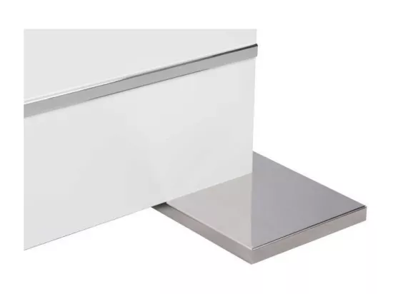Table extensible 6-8 personnes - Rectangulaire - Panneaux de particules - Mantova - Blanc et alu - L 160- 200 x P90 x H75 cm