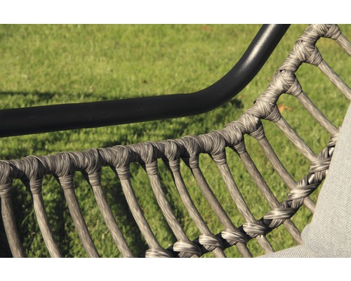 Tuinligstoel/tuinlounge-eiland Acamp 200 x 135 x 81 cm staal antraciet