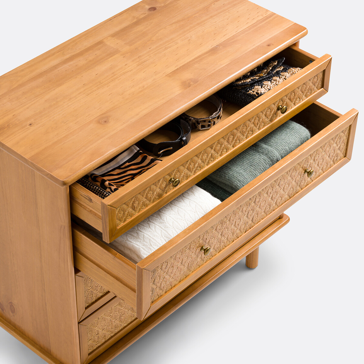 LA REDOUTE INTERIEURS<br>Cômoda em pinho maciço e rattan, Orient