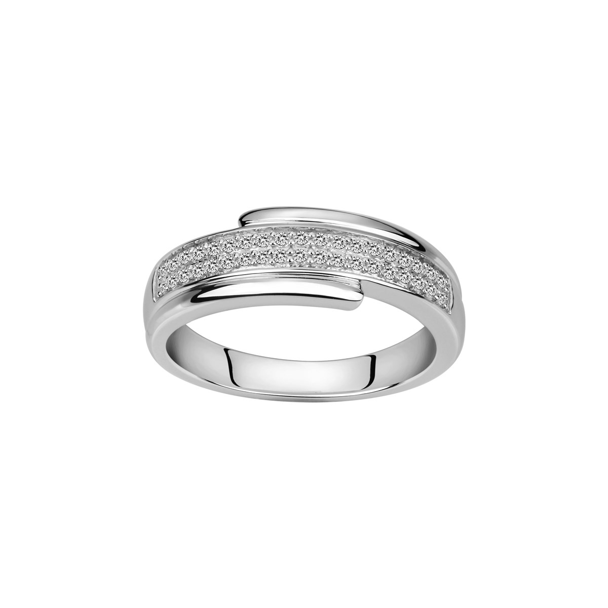 Bague en Argent avec oxyde de zirconium blanc