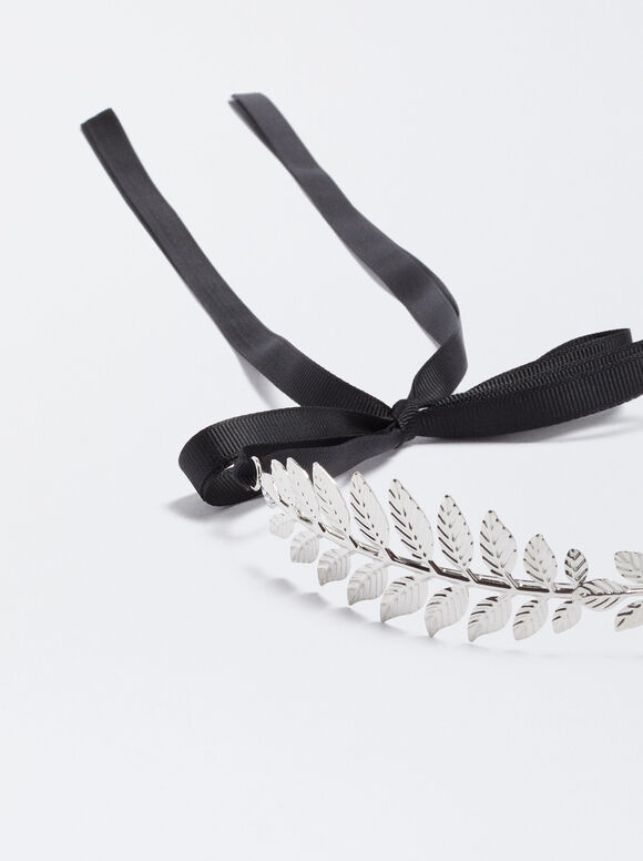 Diadema com Folhas - Plateado