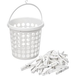 Corbeille pour pinces à linge SPRINGFIELD, blanc