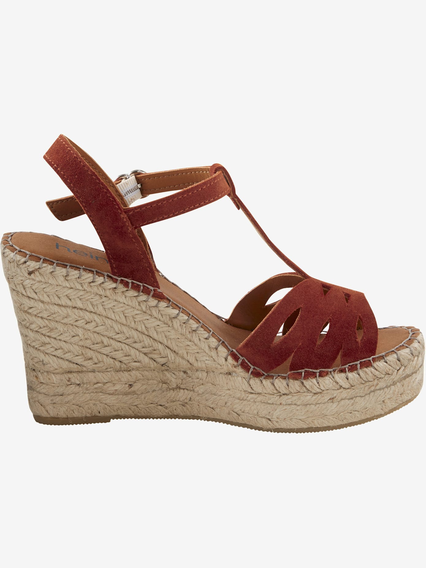 Espadrilles compensées cuir velours de vache.