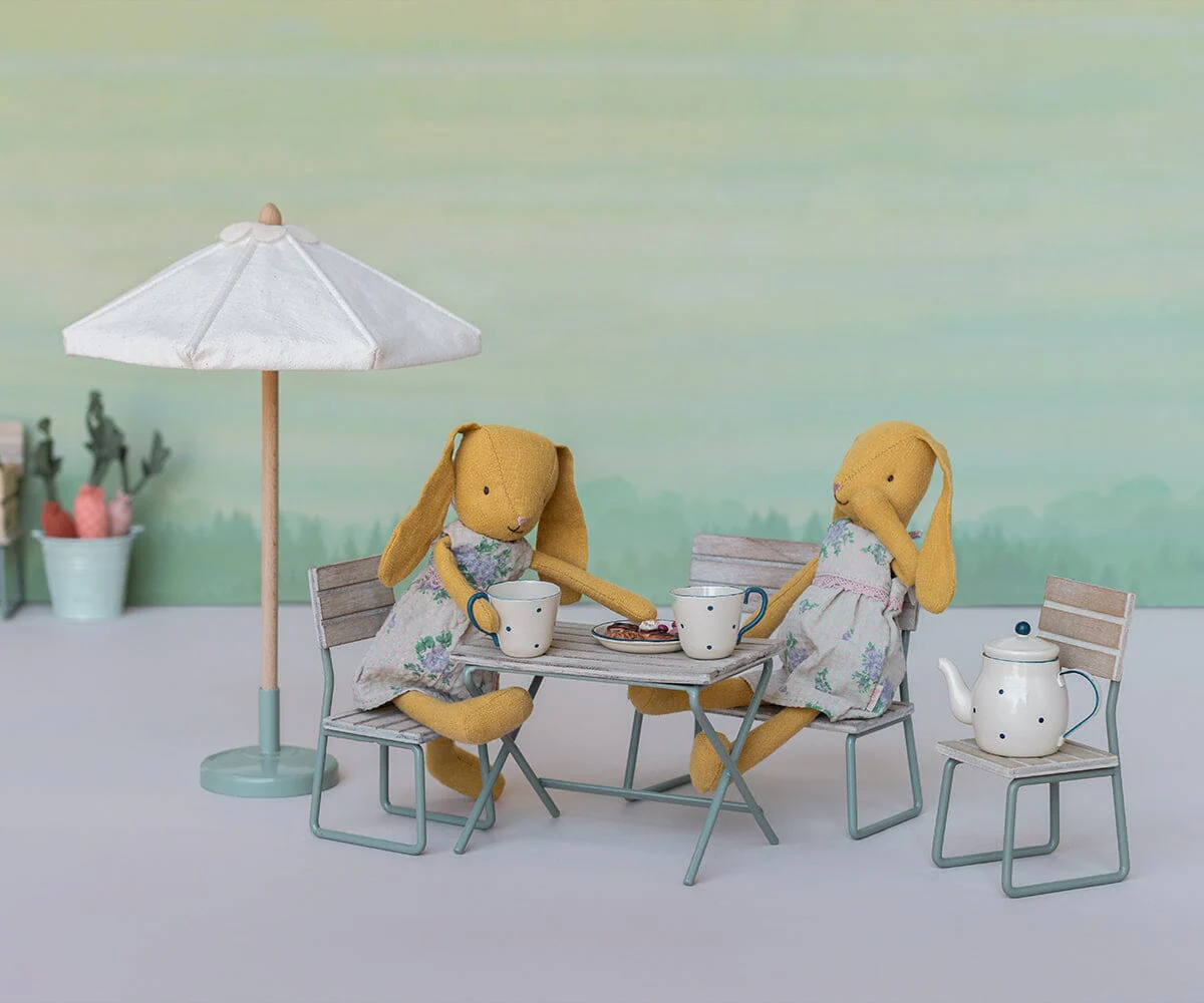 Maileg Garden Set, Table W. Chair And Bench