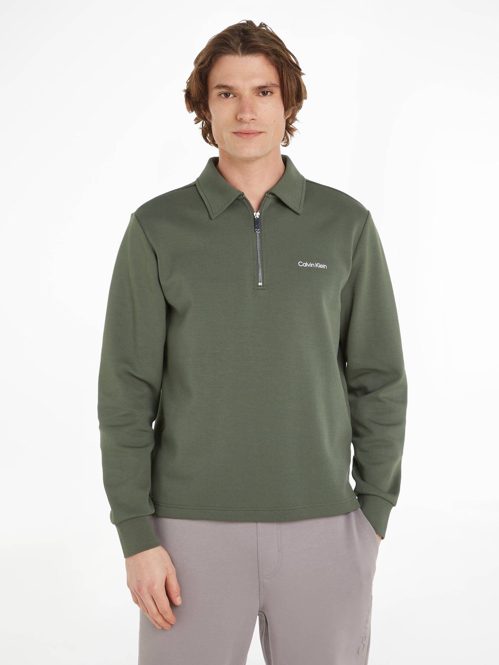 CALVIN KLEIN| Herren Polo-Sweatshirt REPREVE mit Reißverschluss