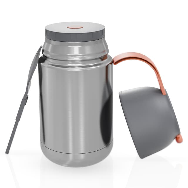 Termokande 650 ml Kaffe Te termoflaske Termokrus (grå)