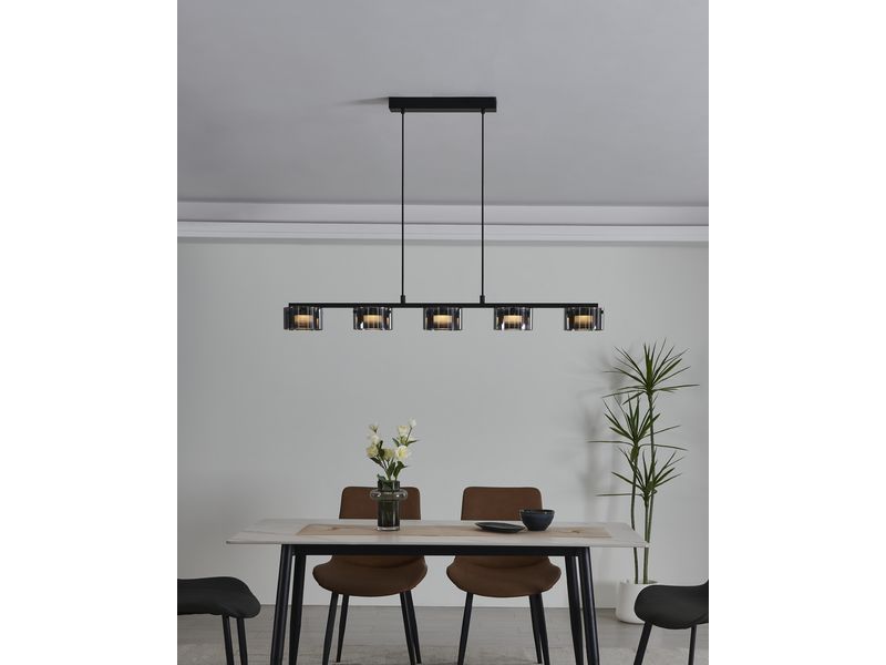 EGLO Leuchten LED-Pendelleuchte COPILLOS LED 5 x 5.4W 3000K LED Deckenleuchte mit warmweissem Licht und minimalistischem Design