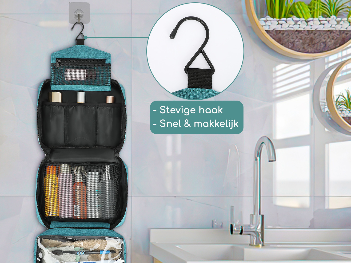 Hikr Toilettas met haak - Black