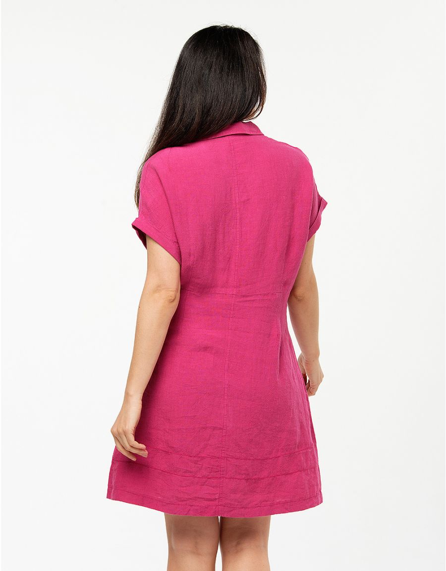 Robe fuchsia 100% lin