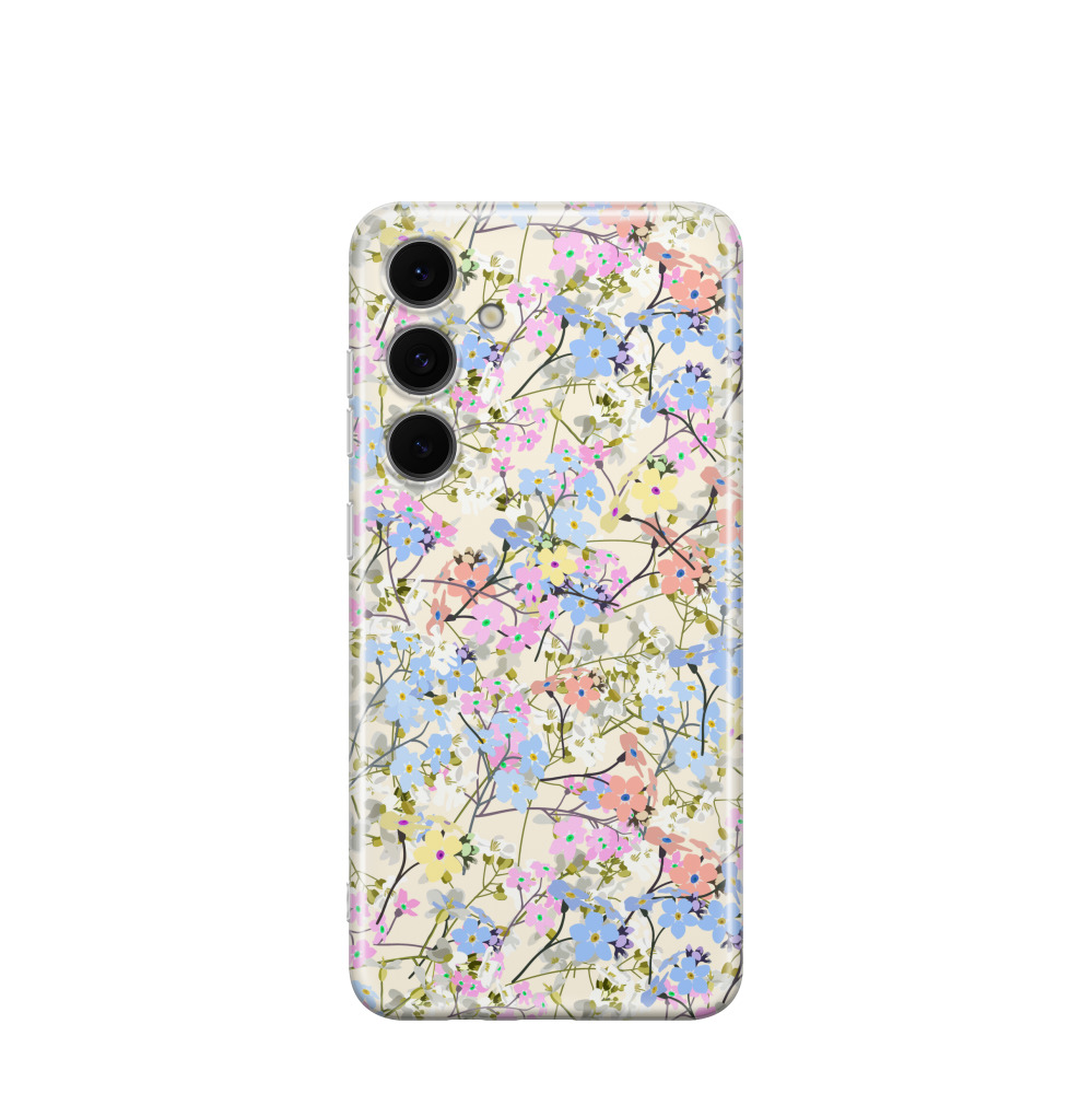 Samsung Galaxy S24 FE Gummi Hülle Aquarellflora - Versch. Farben
