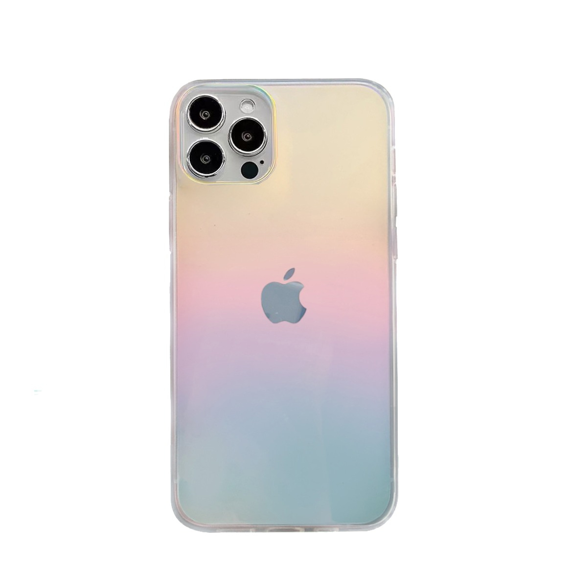 iPhone 12 Pro Hybrid Hülle TPU Bumper   Laser Hologramm Design - Transparent (Matt)