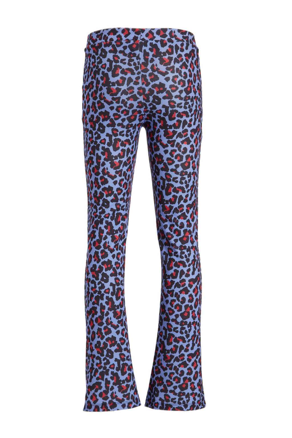 anytime flared broek met panterprint lila