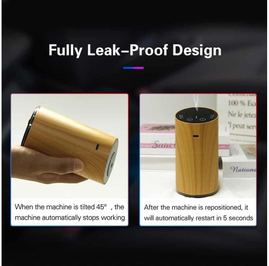 HOMTEC - USB-diffuser met houtnerfstructuur en essentiële olie