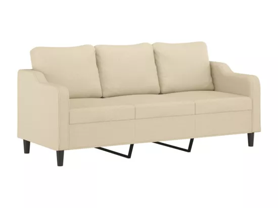 Canapé à 3 places Crème 180 cm Tissu