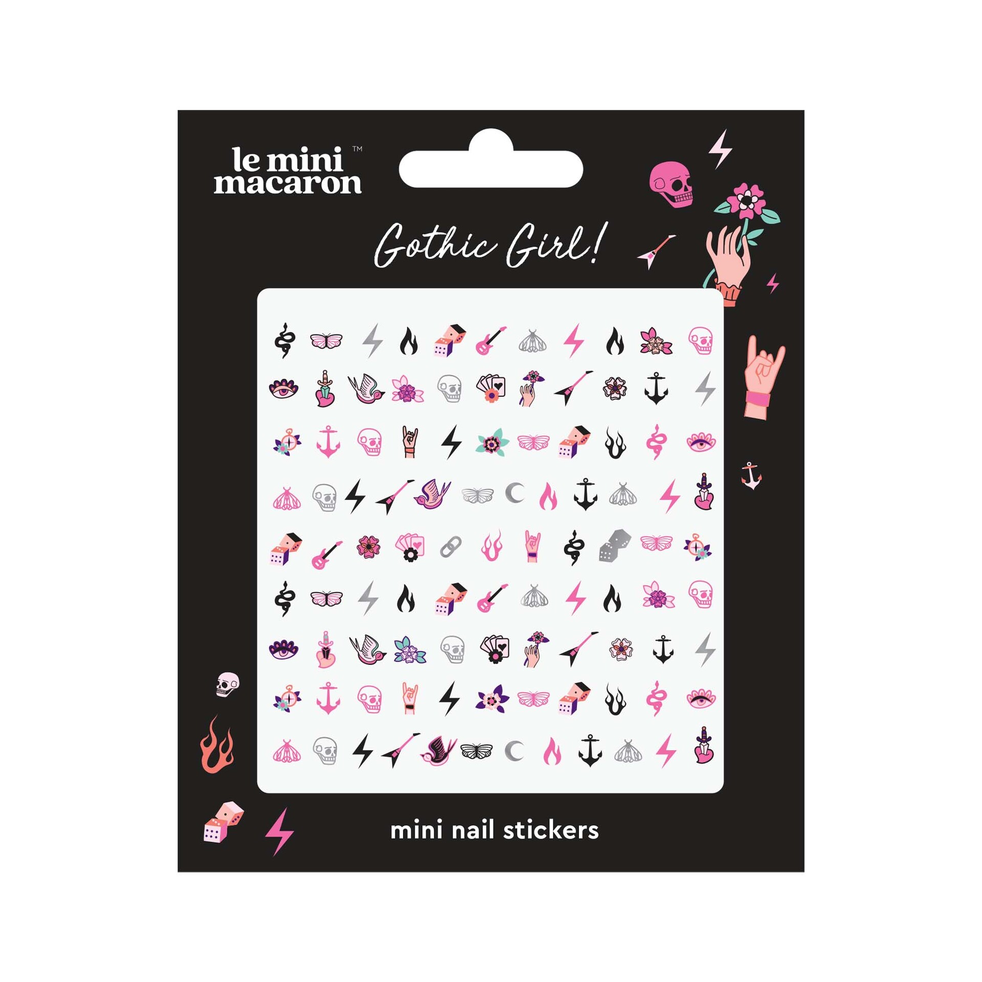 Le Mini Macaron Mini Nail Art Stickers Gothic Girl