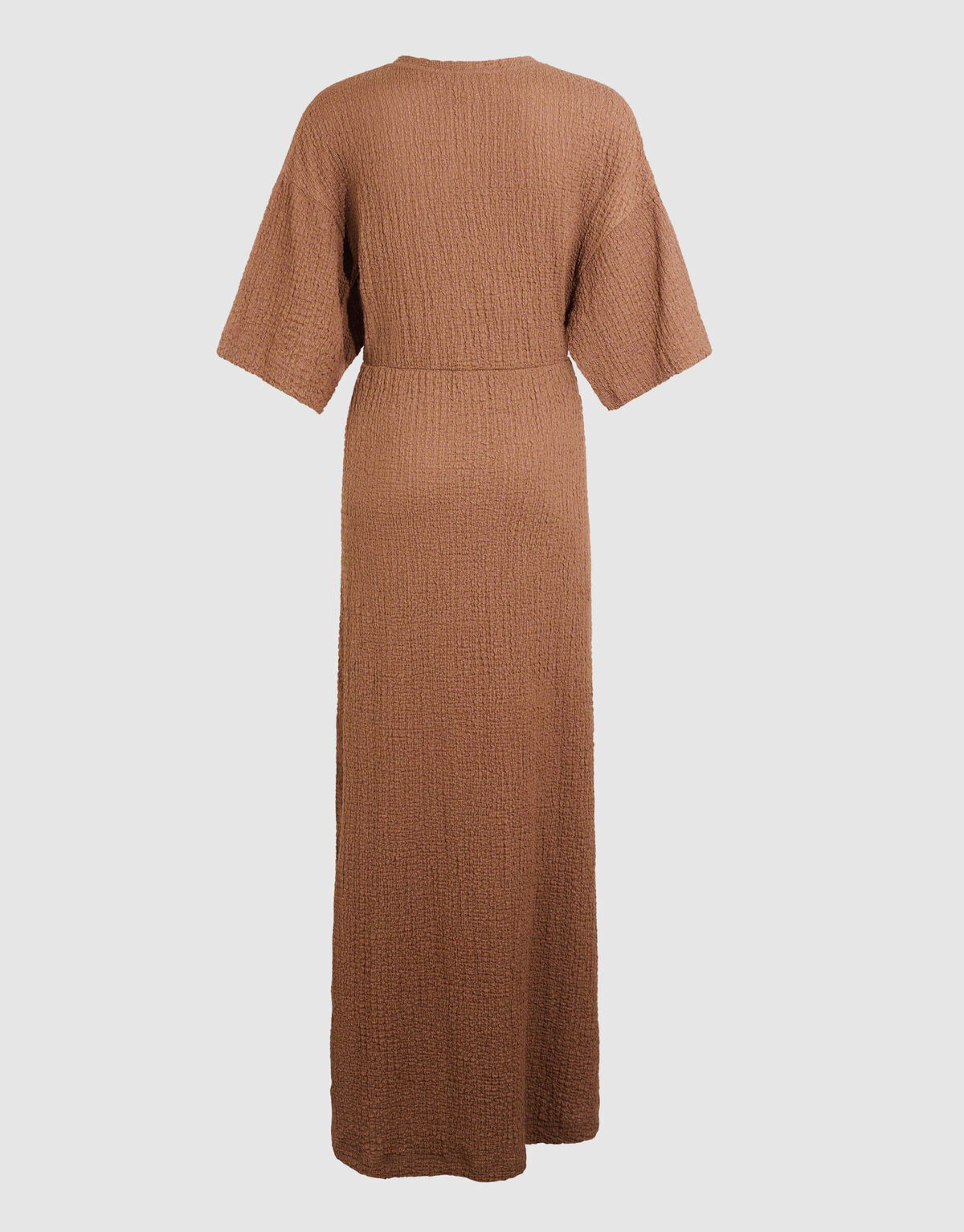 Organic Crinkle Maxi Jurk Bruin