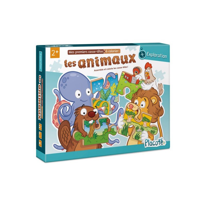 Mes premiers casse-tête à colorier : les animaux
