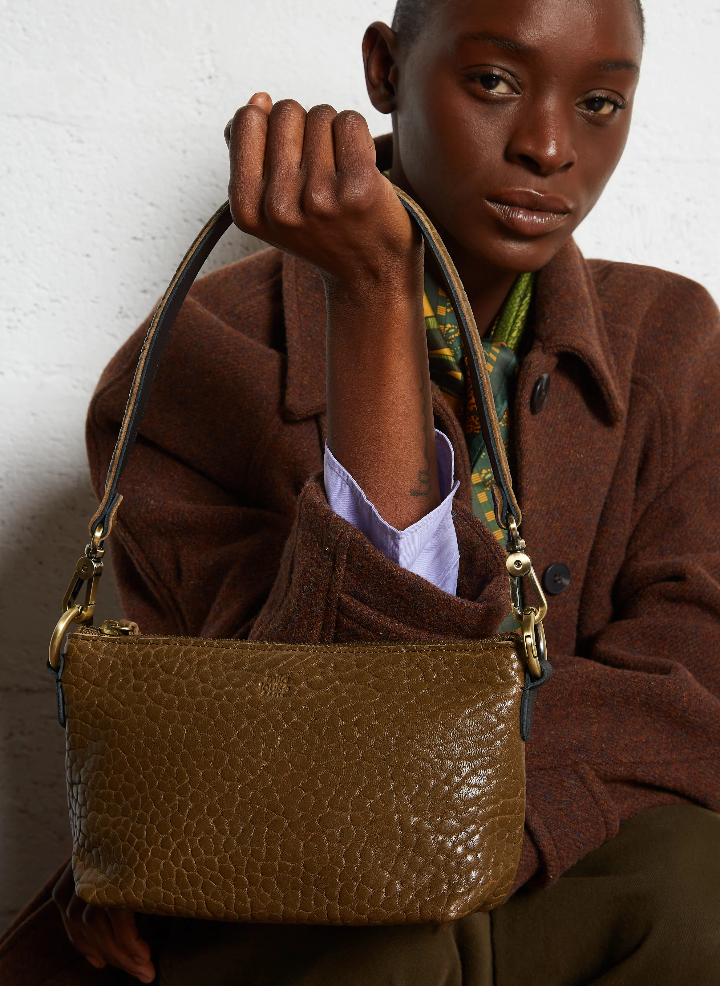 LIZ - Sac bandoulière en cuir | Kaki