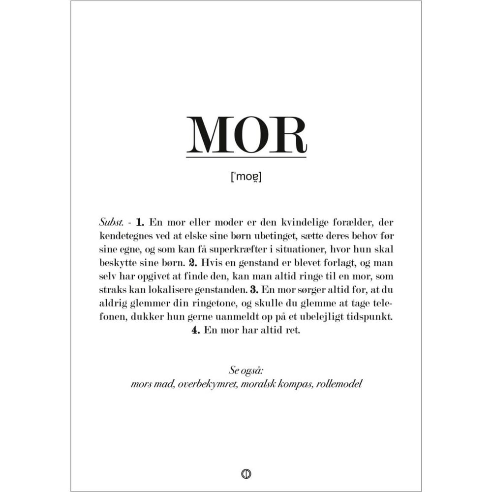 Køb Poster & Frame Citatplakat - Mor Definition