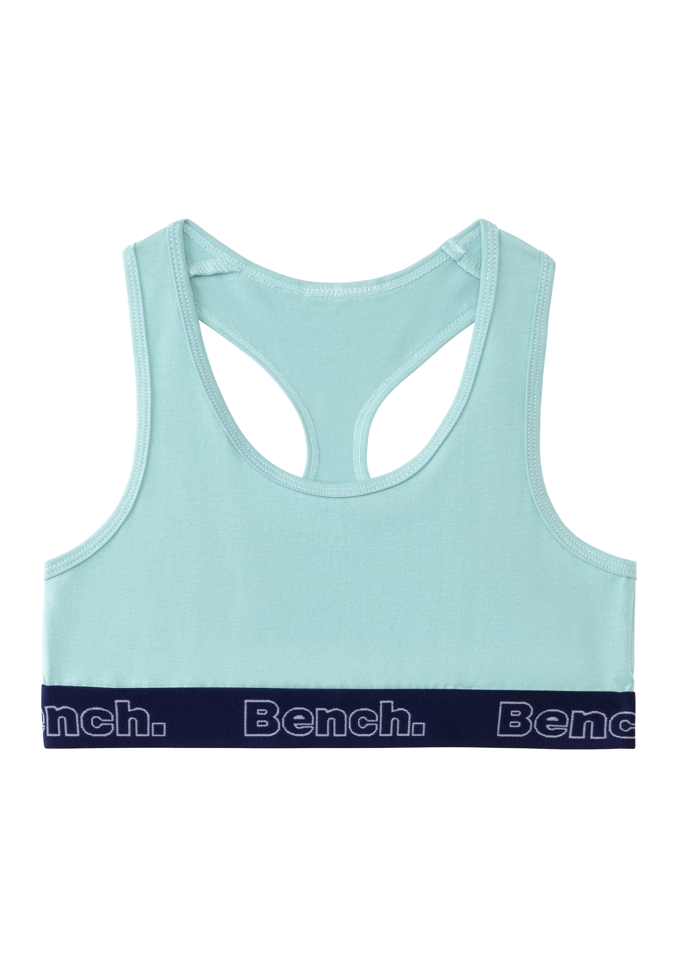 Bench. Bustier, 3 Stk. mit kontrastfarbigem Bündchen und Racerback
