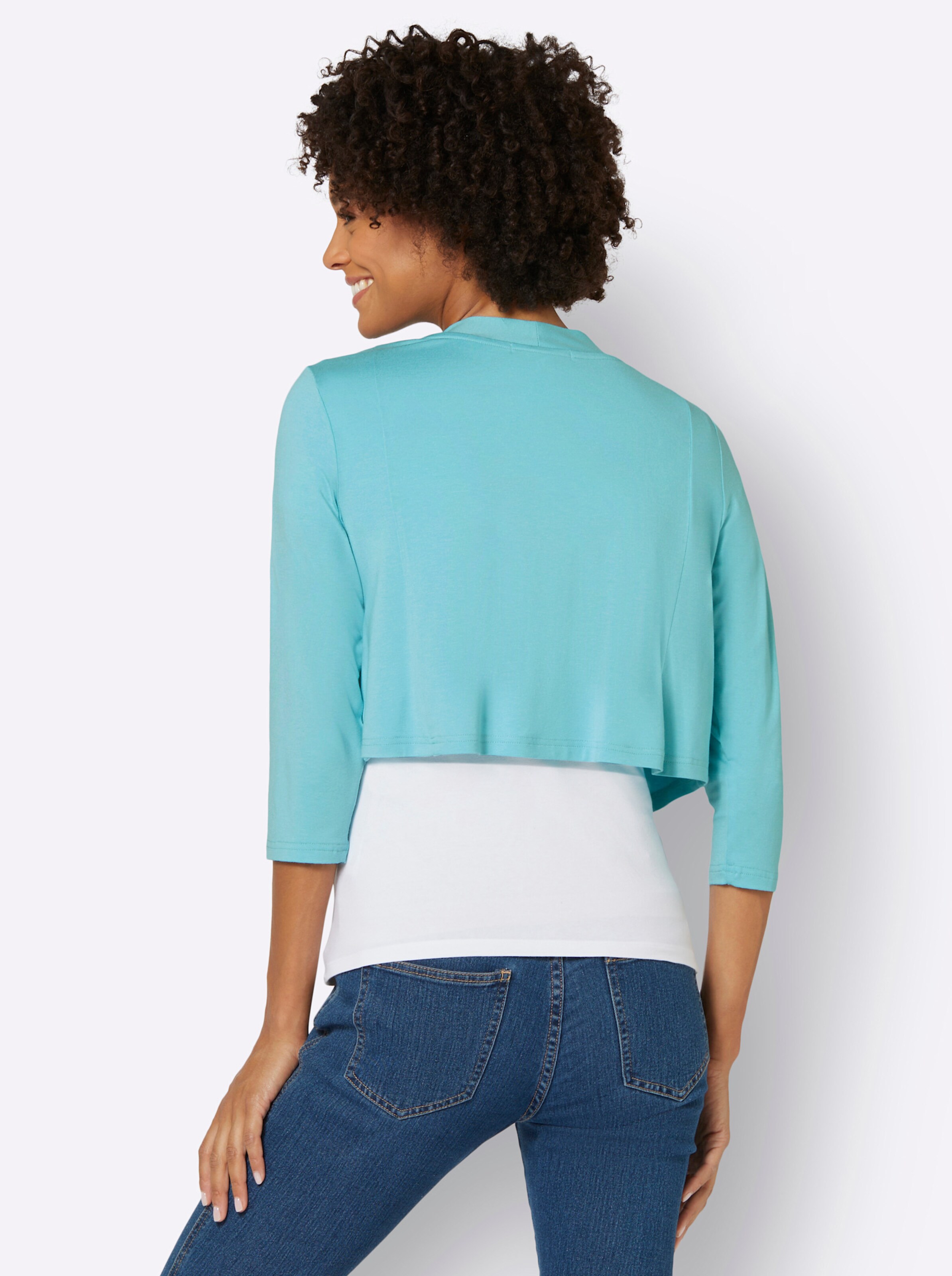 Shirtjacke in aquamarin