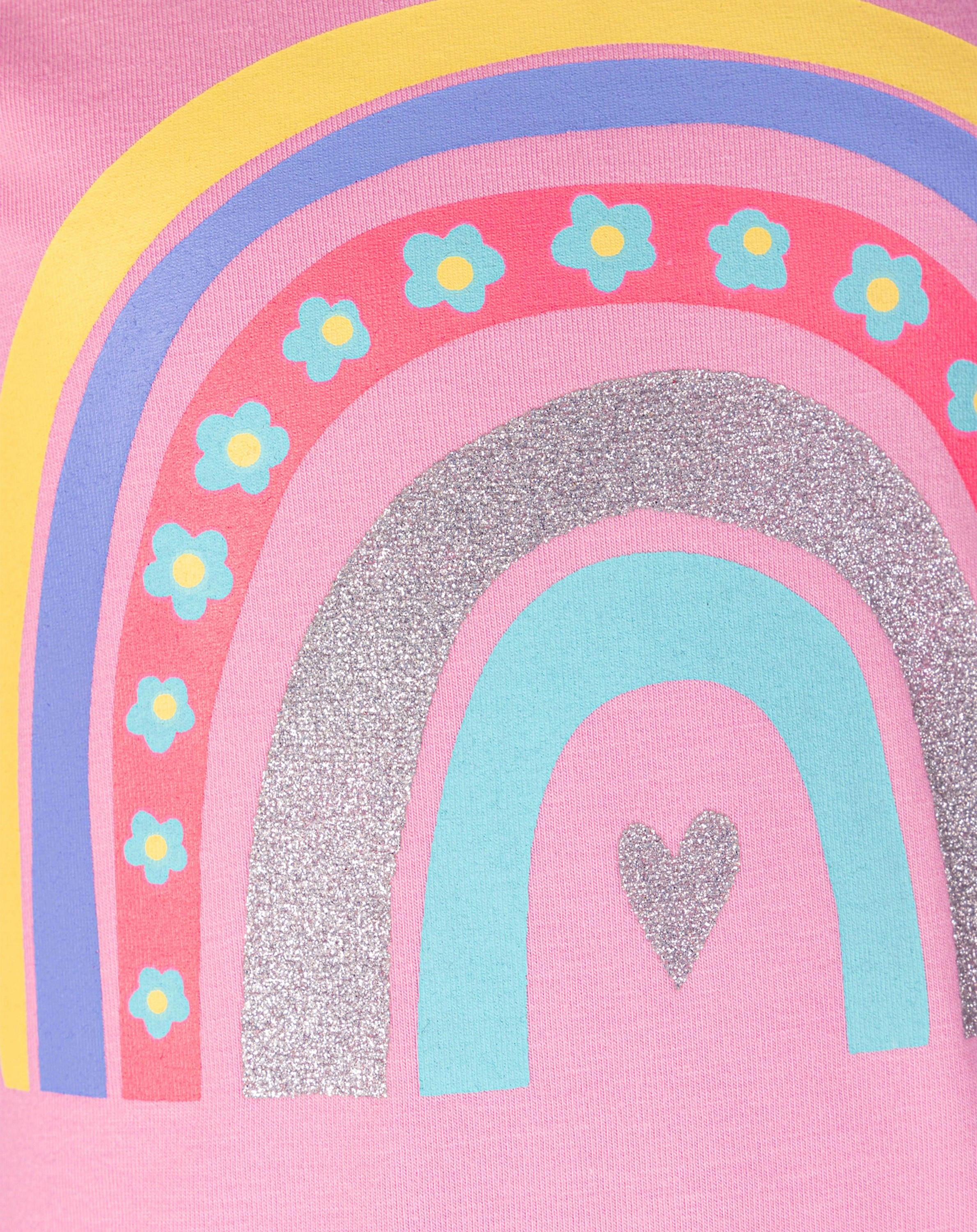 T-Shirt BOHO-RAINBOW in candy pink