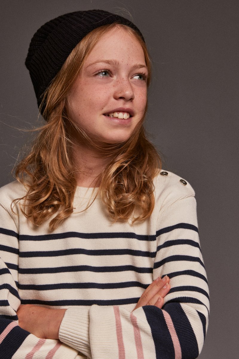 Pull marin tricolore Kids - coton et laine