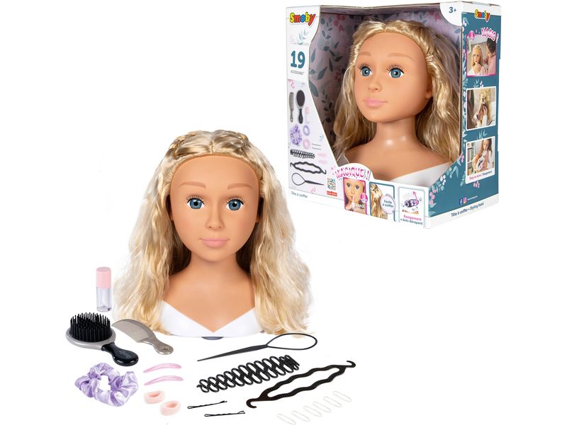 Smoby My Beauty Frisierkopf blond Kreativer Frisier-Spass für kleine Stylistinnen und Stylisten