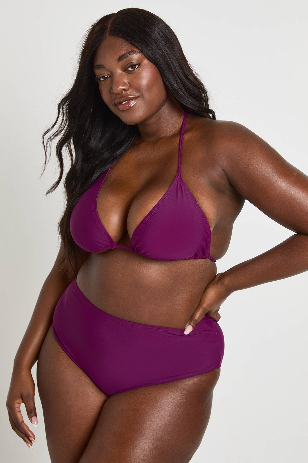 boohoo Ensemble Bikini Grande Taille Essentiel Haut Triangle Et Bas Taille Haute