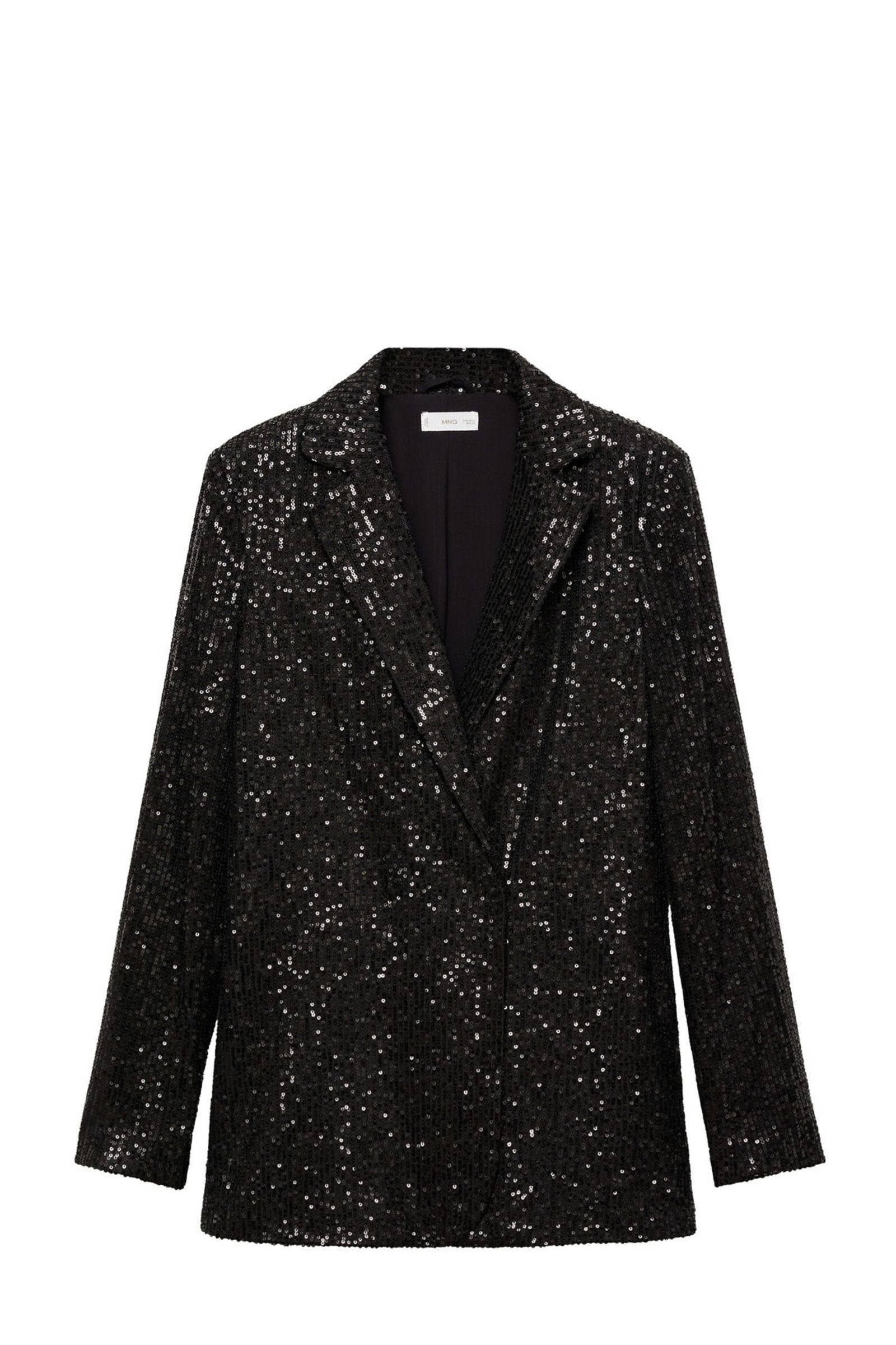 MANGO TEEN regular blazer blazer zwart pailletten
