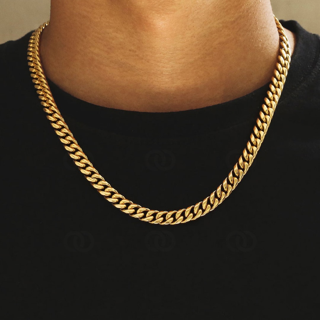 8mm Cuban Link Panzerkette vergoldet