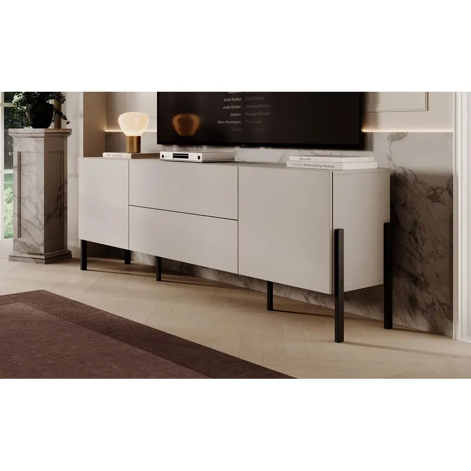 Meubella - TV-Meubel Jordy - Beige - 204 cm - Met lades