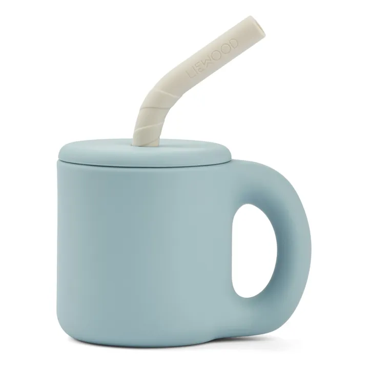 Liewood Tasse paille Jenna en silicone | Bleu ciel