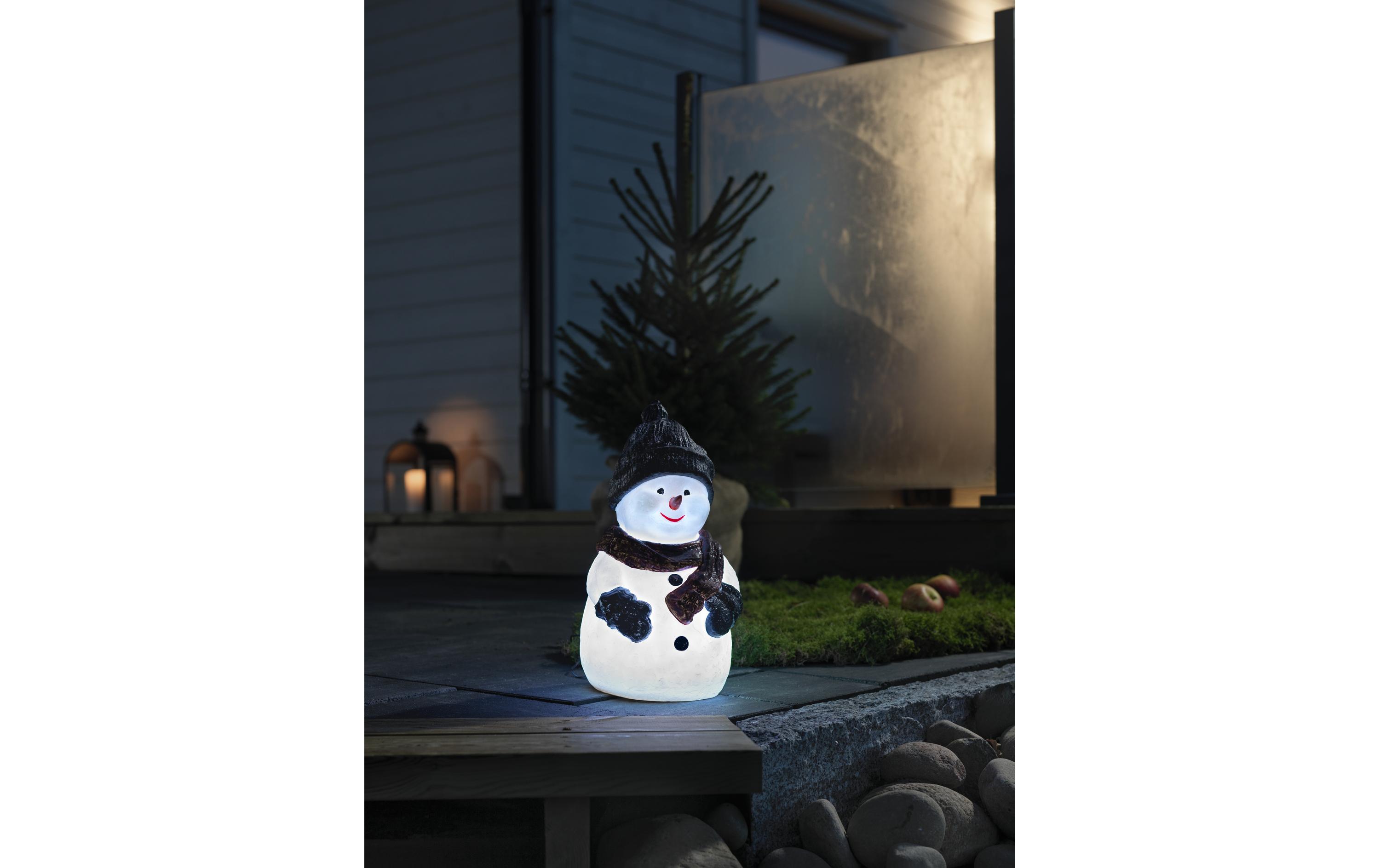 LED-Figur LED Kunststoffschneemann, 38 cm, RGBLED Kunststoffschneemann