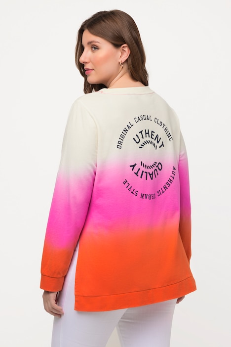 Sweatshirt, Batikstreifen, Classic, Rundhals, Langarm