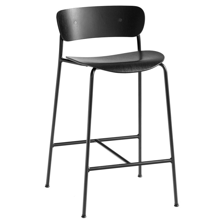 &tradition Pavilion AV7 barkruk 65cm zwart gelakt eiken