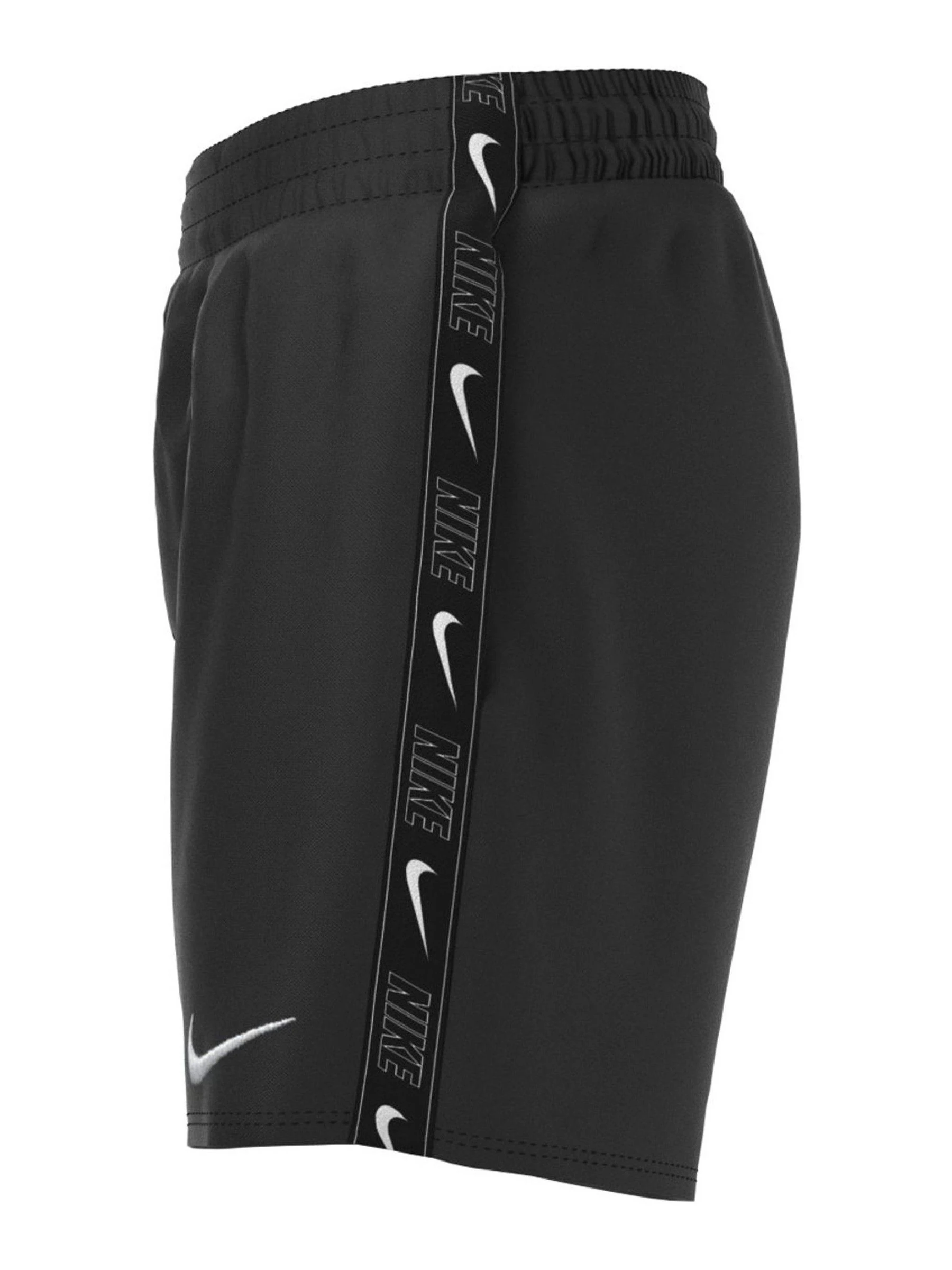 Zwart - Nike Swim Logo Tape 4 Inch Volley Shorts