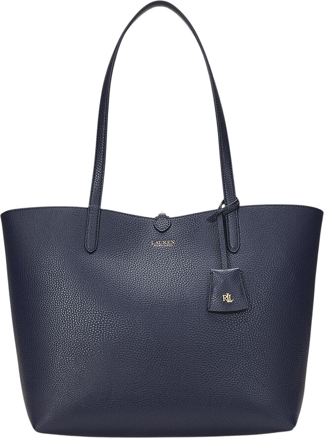 Lauren Ralph Lauren FAUX PEBBLE GRAIN-RVRSBLE TOTE-TTE- Refined navy/officer blt/navy
