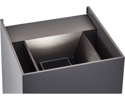 LED buitenwandlamp up/down 6,5W 700 lm 3000K 10x10 cm antraciet/grijs