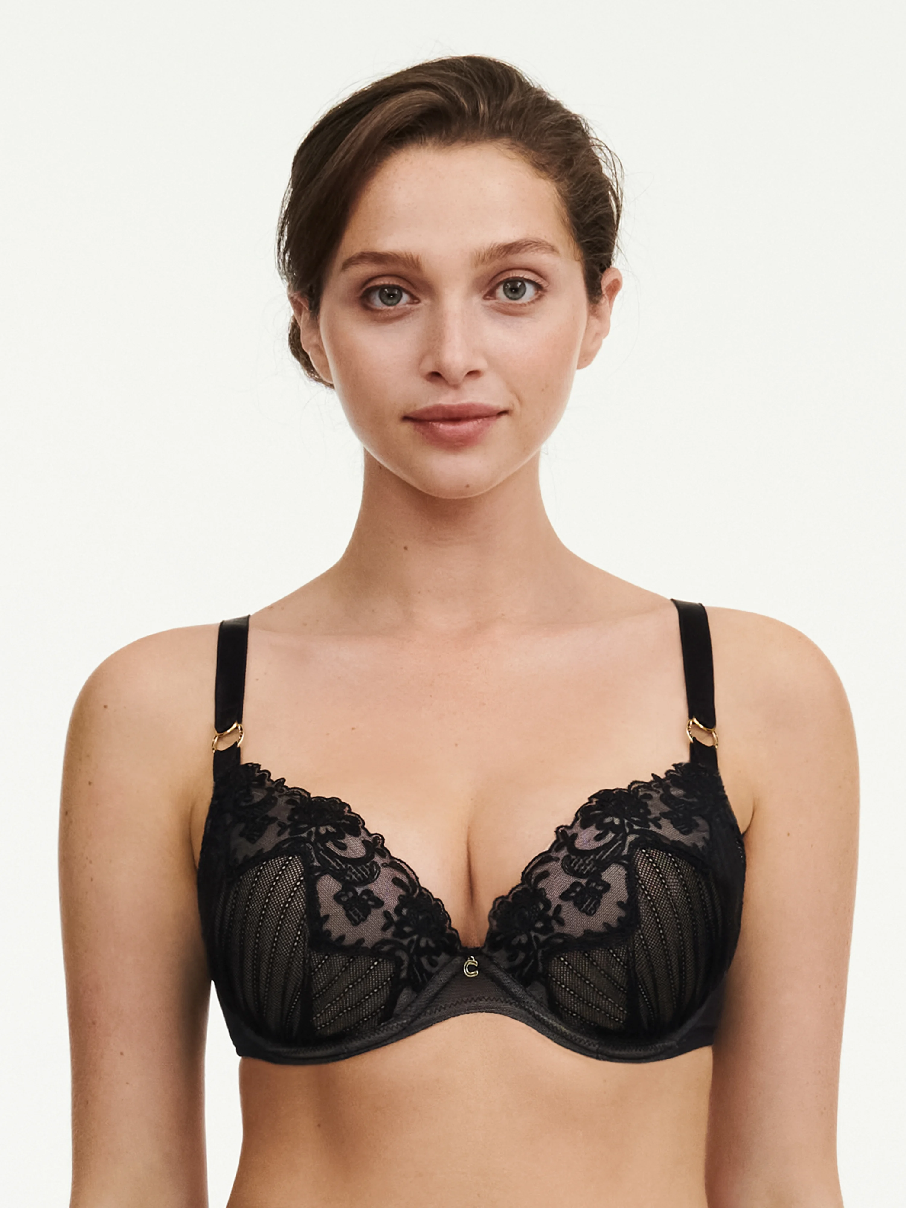 CABARET SAUVAGE - Soutien-gorge coques push-up broderie | Noir