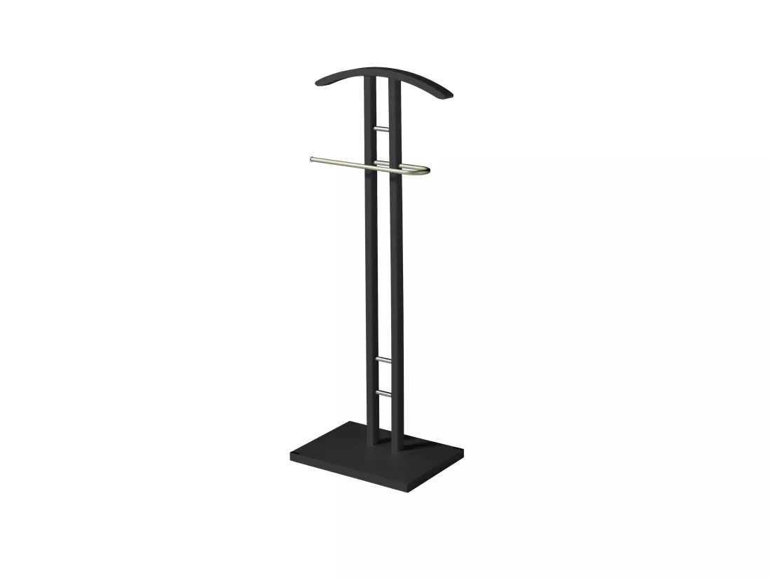 Valet de nuit - H111cm x L46cm x P28cm - hêtre massif noir - Chicago