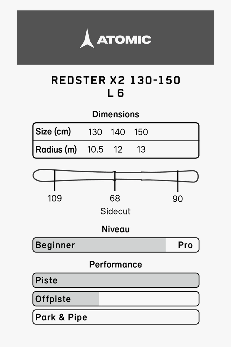 ATOMIC Redster X2 130-150 Kinder Ski Set 2324