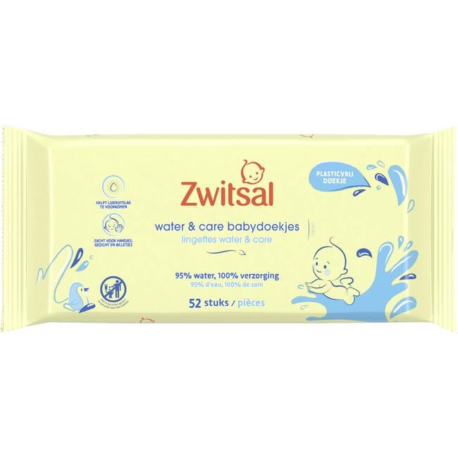 Zwitsal Water & Care Billendoekjes 52 stuks