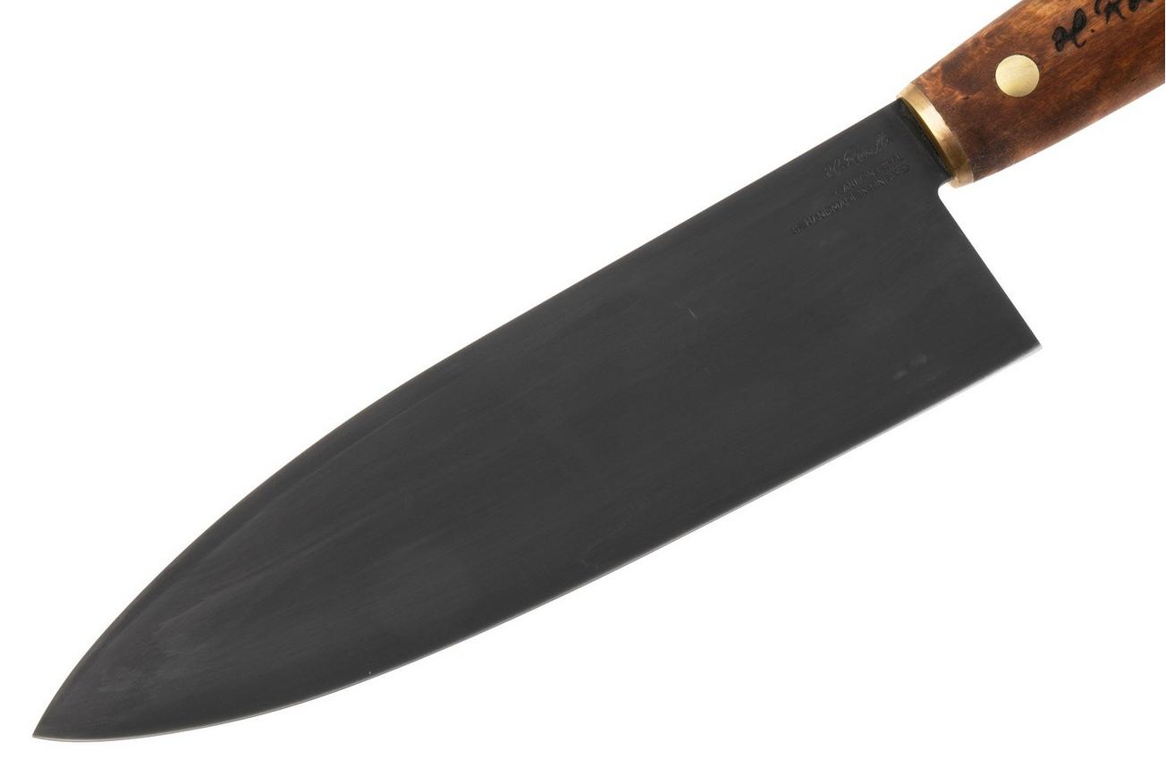 Roselli Gyuto Chef Knife R770D Carbon Steel, Stained Curly Birch, koksmes, 19.5 cm