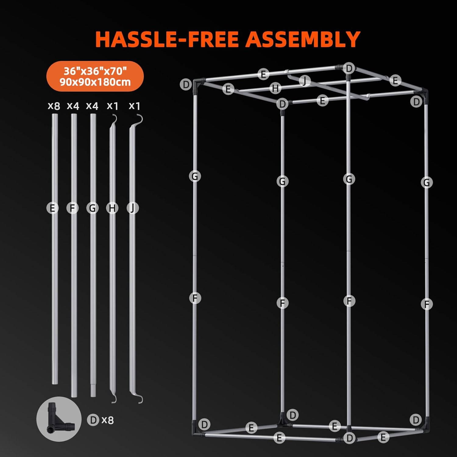 Spider Farmer Growzelt 90x90x180cm für Indoor Lichtdicht und Wasserdicht Anbauzelt Grow Tent Growschrank für Homegrowing Pflanzenzucht Gewächshaus Indoor Zuchtzelt für SF2000Pro, SE3000, G3000